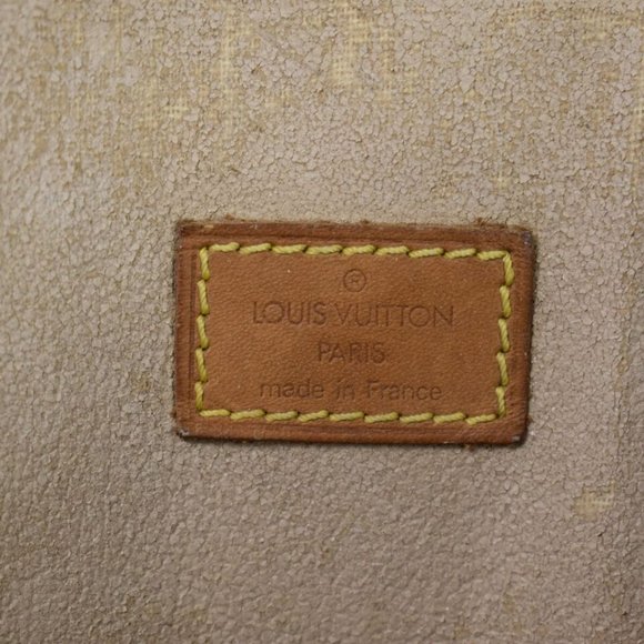 LOUIS VUITTON Logo Sac Plat Hand Tote Bag Monogram Leather Brown - Picture 8 of 15